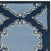 Bella Kaitlyn Geometrijski krugovi vuneni prostirki, mornarsko plava, 5 '5' kvadrat
