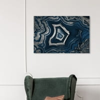 Runway Avenue Abstract Wall Art Canvas Print' Dreaming About You Geode Navy ' Kristali - Plava, Siva