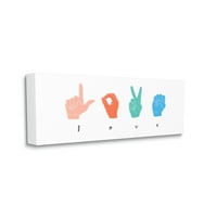 Stupell Kućni dekor znakovni jezik ljubavne ruke Dizajn platna zidna Umjetnost Emme Scarvey