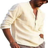 Capreze gumb down bluza tunika košulja mens regularna fit košulja od punog u boji praznici s dugim rukavima