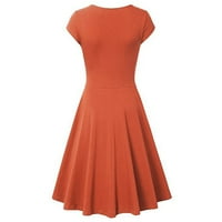 Bazyrey ženske pune ljetne haljine casual kratkih rukava trendy haljine narandžasti xl