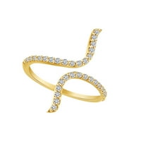 0. Karatni okrugli oblik bijeli prirodni dijamant modni zaručnički prsten od 14k žutog zlata veličina
