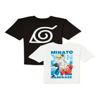 Naruto Shippuden Boys Grafičke Majice, 2 Pakovanja, Veličine 4-18