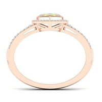 Imperial dragi kamen 10k ružičasto zlato srce rez Etiopski Opal CT TW dijamant Halo ženski prsten