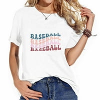 Bejzbol Mama Majica Ženska Bejzbol Majica Grafički Tees Casual Pismo Print Kratki Rukav Majice