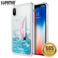 3D Winter Sparkle Glitter Waterfall telefon slučaj za Apple iPhone XS-Interaktivna voda tečnost Cascade