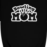 Bowling Mama Unise Crni Crewneck Duks Najbolji Poklon Za Majčin Dan