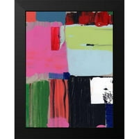 Cartissi Crni moderni uokvireni muzej Art Print pod nazivom - Pink blokovi II