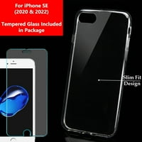 Slim-Fit Fashion gel futrola za iPhone se, sa zaštitom ekrana od kaljenog stakla
