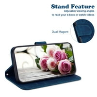 Mantto za Samsung Galaxy S reljefni uzorak kožnog magnetnog zatvaranja Folio Flip Kickstand kartice za kartice novčanik otporna na udarce futrola za telefon, plava