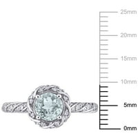 Miabella ženski karatni akvamarin i karatni dijamant 14kt oreol zaručnički prsten od bijelog zlata