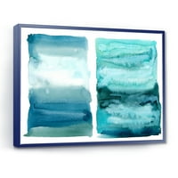 Designart 'Abstract Blue Ocean Aquatic Impression II' moderni uramljeni platneni zidni umjetnički otisak