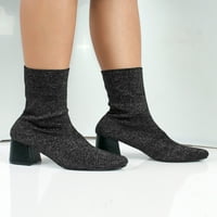 Prirodni povjetarac ženske rastezljive čarape za pletenje čizme s visokom petom u crnoj boji