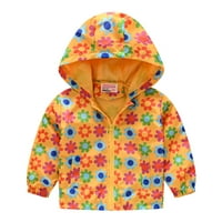 Shpwfbe Baby Boy Odjeća Print Windproof Jesen Zipper Hooded Jacket Coat Toddler Grils Coat & Jacket Dječiji