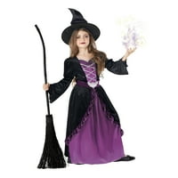 Morph kostimi ljubičasta vještica Noć vještica za djecu, djevojke m