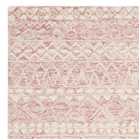 Mikro-petlja Daithi Geometric Aztec prostirke vunene površine, ružičasta slonovače, 5 '8'