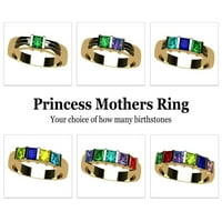 Nana princeza Channel Set za odrasle ženski majka prsten 1-kamen, majke dan 10k žuta veličine 9. Stone3