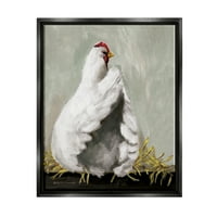 Stupell Country Hen Farm Animals & Insects Painting Black Floater Framered Art Print Wall Art