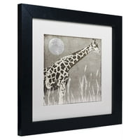 Zaštitni znak likovne umjetnosti životinje matirano uramljeno umjetnosti 'mjesec žiraffe' po boji pekara