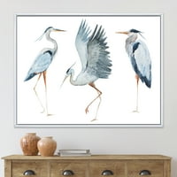 Designart' portret Heron Birds II ' tradicionalni uramljeni platneni zidni otisak