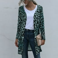 Softmallow jakne za žene, modni ženski zimski Leopard Print dugmad dugi rukavi kardigan bluza kaput zimski