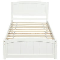 Aukfa drvena platforma krevet dvostruka veličina sa modernim drvenim uzglavljem, Fondacija od punog drveta,