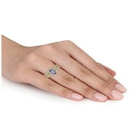 Carat TW Brilliance Fine Jewelry Oval cut tanzanit i dijamant Bridal set od 10kt žutog zlata, Veličina