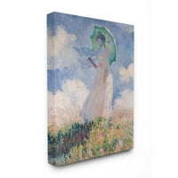 Stupell Industries žena sa suncobranom Monet klasična slika platnena zidna Umjetnost Claude Monet, 30