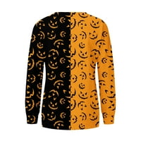 Gotyou Hallo-ween pulover za žene, džemperi sa grafičkim printom dugi rukavi košulje tunike za tajice