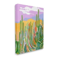 Stupell Industries moderni pustinjski krajolik biljke kaktusa slika Galerija umotana platna Print zid