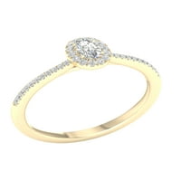 Imperial Ct TDW Ovalni dijamantski oreol zaručnički prsten od 10k žutog zlata