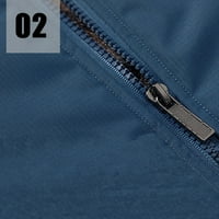 Pgeraug za muškarce sportska jakna vanjski Zipper Cardigan stalak ovratnik jakna sa džepovima jakne za muškarce Blue 2XL