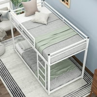 Euroco metalni krevet na sprat-štedi prostor za dečiju sobu, blizanac za dečiju sobu, Bela