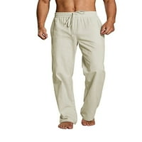 Glonme muški elastični struk hlače na plaži za slobodno vrijeme Lounge hlače s džepovima