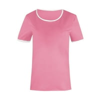 Ženske Casual Dressy Shirts modni Print Crewneck labava kratka rukava majica Top pulover bluza