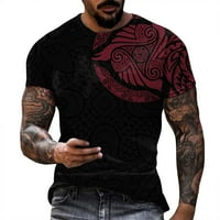 Košulje za vježbanje za muškarce Modni casual kratkih rukava O vrata od tiskane bluza majica crvena xxl