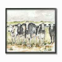 Stupell Industries krava pašnjak farmi životinja pejzaž akvarelna slika uokvirena zidna Umjetnost Ethana