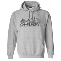 Skyline Charleston Južna Karolina dukserica sa kapuljačom Unise 4X-velika siva