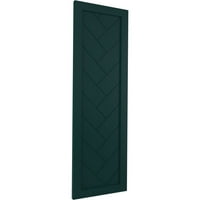 Ekena Millwork 12 W 62 H True Fit PVC jedno ploča HERINGSBONE Moderni stil fiksne kapke, termalno zeleno