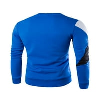 Glonme Muški pulover Dugim rukavima Dugim rukavima Patchwork Duksera Teretana Ležerne džemper Osnovni blok u boji Plavi m