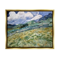 Pejzaž Iz Saint Remy Van Gogha Pejzažno Slikarstvo Metalik Zlato Uokvireno Art Print Zidna Umjetnost