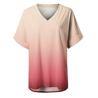 Wendunide majice za žene, ženske Casual ljetne vrhove cvjetni kratki rukav V vrat Tee majica štampana
