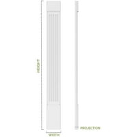 8 W 82 H 2 P dva jednaka podignuta ploča PVC Pilaster sa dekorativnim kapitalom i bazom