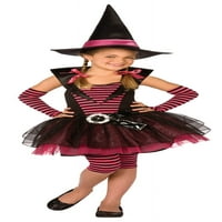 Živa fantastika Stripey vještica Djevojka Halloween Fanchine-haljina kostim za dijete, S