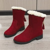 Aueoeo Fall Boots za žene Ženske čizme i čizme za gležnjeve Žene zimske antilop tople okrugli nožni prst