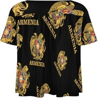 Grb Jermenije ženska majica sa kratkim rukavom labavog kroja grafički Tees v bluza za vrat Casual topovi