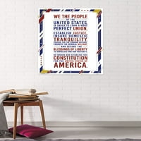 Sjedinjene Američke Države - Ustav Preamble Wall Poster, 22.375 34