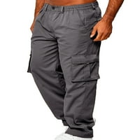 Leuncero Muške lagane ljetne hlače ugrađene hlače u čvrstih boja Ležerna salon elastične struke