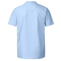 Muški ljudi proljeće ljetne bluze posteljina na vrhu kratkih rukava majica XL