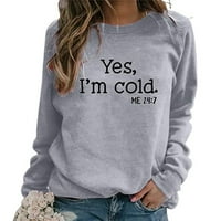Tinejdžerke da, hladno mi je 24: dukserica, ženska štampana grafička dukserica dugih rukava slatka pulover